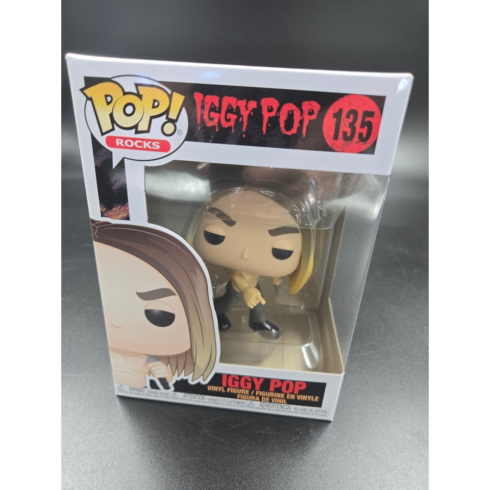 Funko Pop Rocks Iggy Pop 135 Vinyl Figure Music Legend Punk Rock Collectible